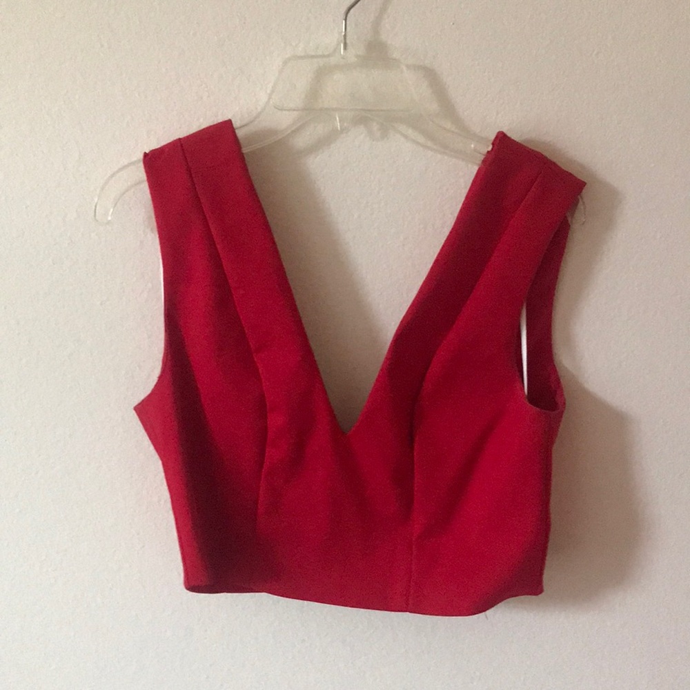 Red crop top